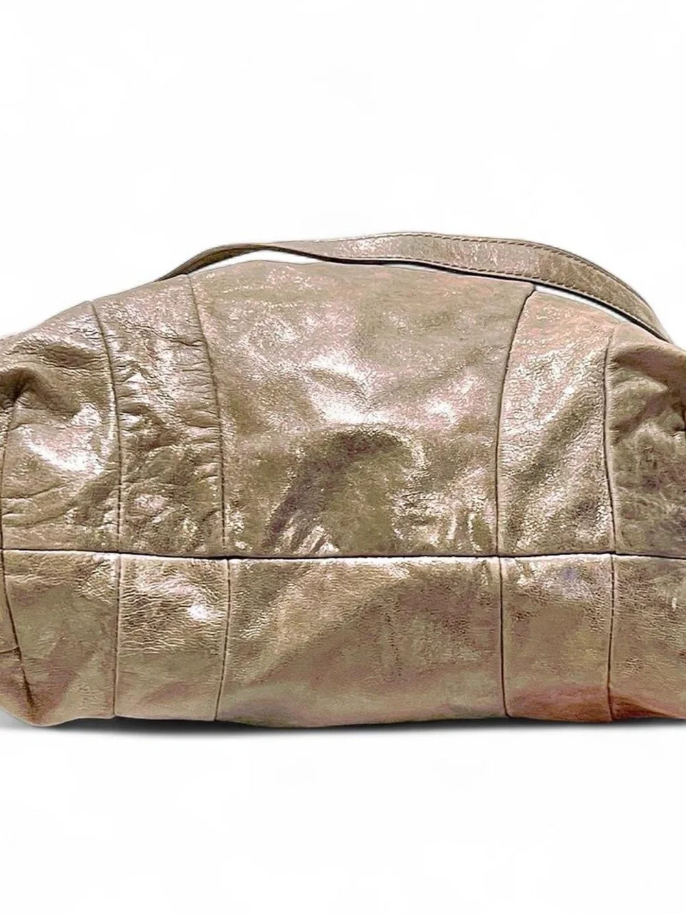Michael Kors Metallic Taupe Leather Hobo Bag